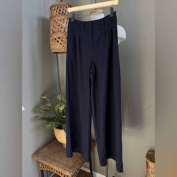 ☑️Olivia Palermo + Chelsea 28 Wide Leg  Palazzo Trousers Pants 6 - Picture 3 of 9